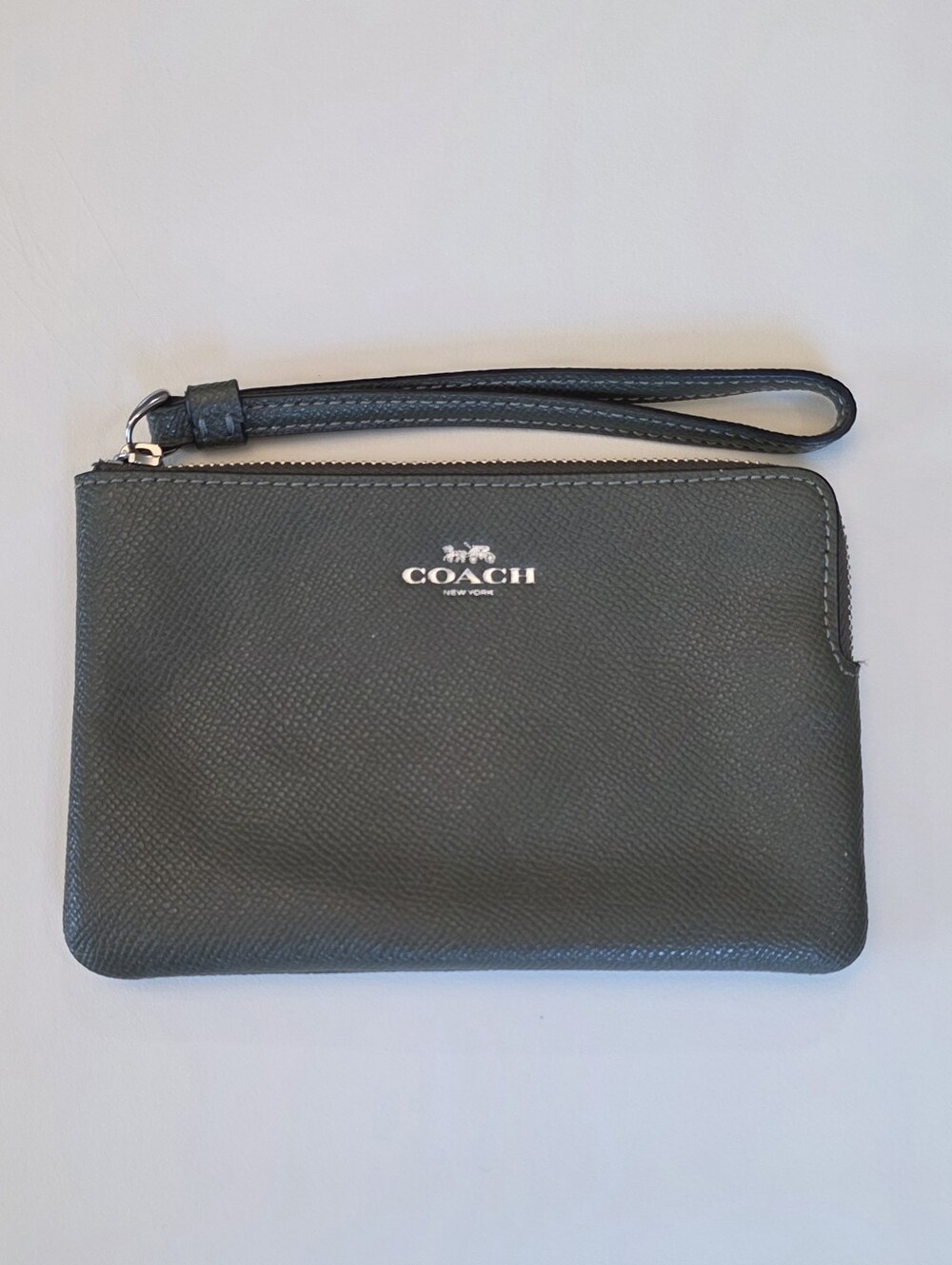 COACH 58032 Wristlet Wallet Light Sage Taupe Credit Card Wrist Strap *EUC*